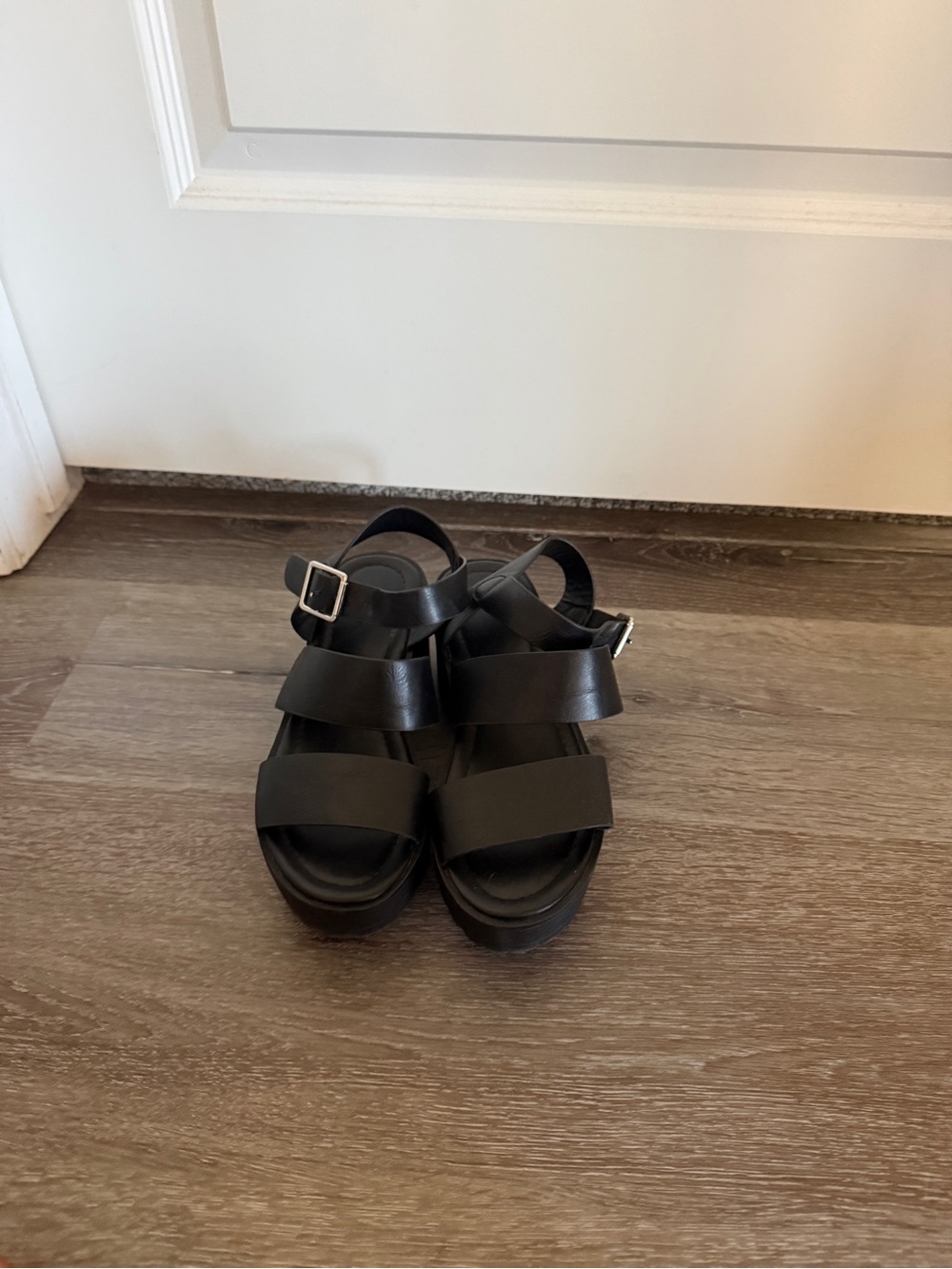 Kids Black Strappy Sandals - Comfortable Everyday Wear